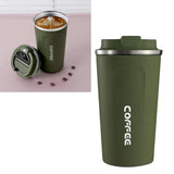 Smart Temperature Display Coffee Cup Portable 304 Stainless Steel Insulation Cup Simple Style Pure Color Generation 2nd Green 510ml - Rear View