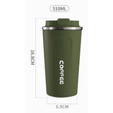 Smart Temperature Display Coffee Cup Portable 304 Stainless Steel Insulation Cup Simple Style Pure Color Generation 2nd Green 510ml