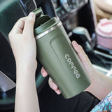 Smart Temperature Display Coffee Cup Portable 304 Stainless Steel Insulation Cup Simple Style Pure Color Generation 2nd Green 510ml - Extra Image