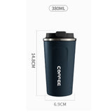 Smart Temperature Display Coffee Cup Portable 304 Stainless Steel Insulation Cup Simple Style Pure Color Generation 2nd Blue 380ml - Extra Image