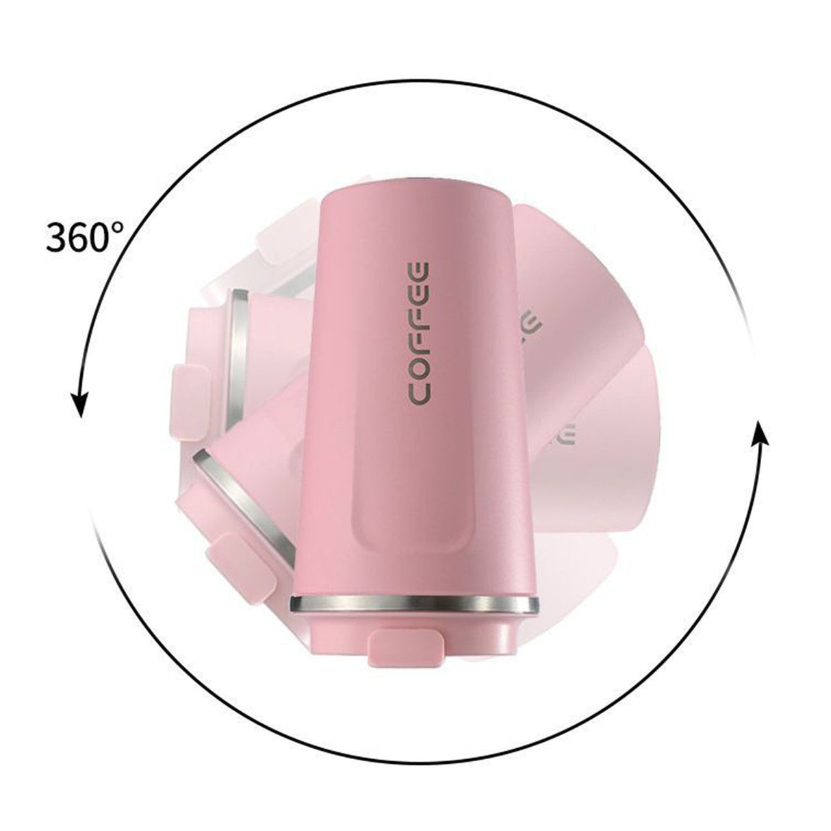 Smart Temperature Display Coffee Cup Portable 304 Stainless Steel Insulation Cup Simple Style Pure Color Generation 2nd Pink 380ml