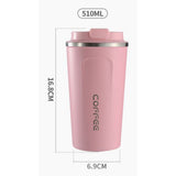 Smart Temperature Display Coffee Cup Portable 304 Stainless Steel Insulation Cup Simple Style Pure Color Generation 2nd Pink 510ml