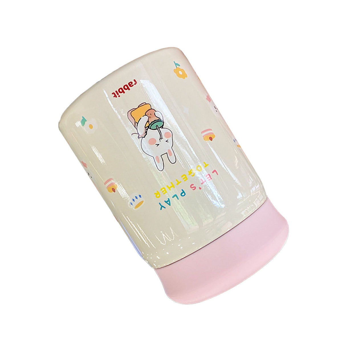 320ml Stainless Steel Insulated Vacuum Food Jar Cup Container with Lid for Outdoor Cartoon Portable Bottle Rabbit