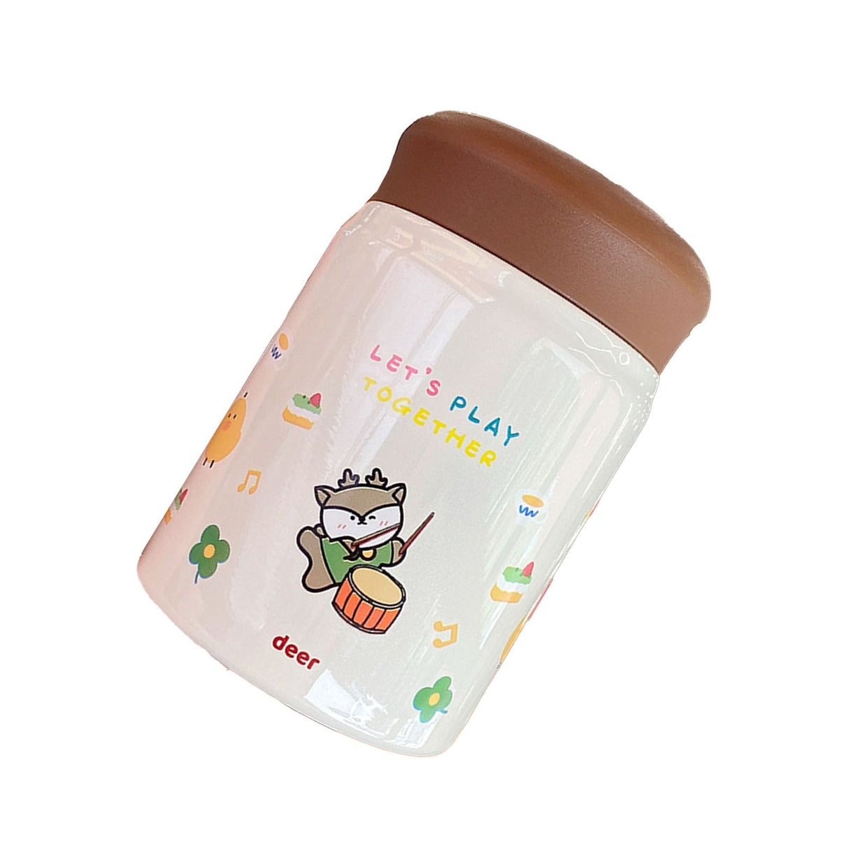 320ml Stainless Steel Insulated Vacuum Food Jar Cup Container with Lid for Outdoor Cartoon Portable Bottle Deer