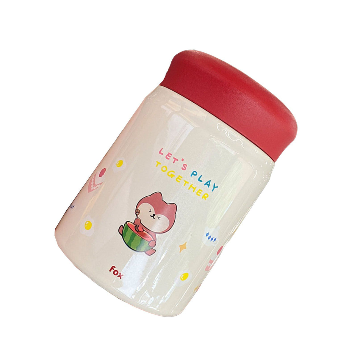 320ml Stainless Steel Insulated Vacuum Food Jar Cup Container with Lid for Outdoor Cartoon Portable Bottle Fox