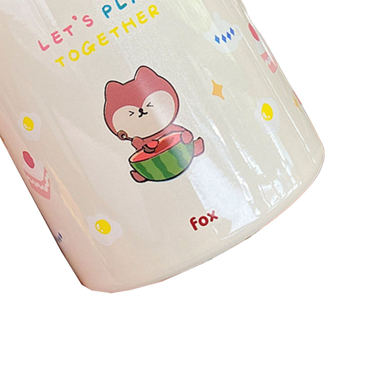 320ml Stainless Steel Insulated Vacuum Food Jar Cup Container with Lid for Outdoor Cartoon Portable Bottle Fox