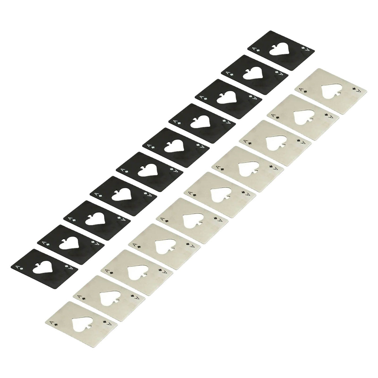 20 Pcs Poker Card Bottle Opener Beer Openers Stainless Steel Black Silver Cup Mat for Wallet Gifts