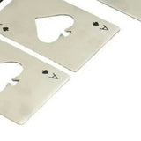20 Pcs Poker Card Bottle Opener Beer Openers Stainless Steel Black Silver Cup Mat for Wallet Gifts - Low Angle
