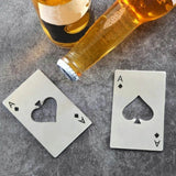 20 Pcs Poker Card Bottle Opener Beer Openers Stainless Steel Black Silver Cup Mat for Wallet Gifts