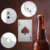 20 Pcs Poker Card Bottle Opener Beer Openers Stainless Steel Black Silver Cup Mat for Wallet Gifts