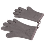 Heat Resistant Gloves Grilling Gloves Anti Scalding Silicone Oven Gloves for Kitchen Cooking Baking - Front View