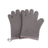 Heat Resistant Gloves Grilling Gloves Anti Scalding Silicone Oven Gloves for Kitchen Cooking Baking - Close-Up Angle