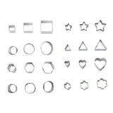 24 Pcs Cookie Cutters Set Biscuit Mould 430 Stainless Steel Vegetable Fruit Cutters for DIY Baking Cooking - Top-Down View