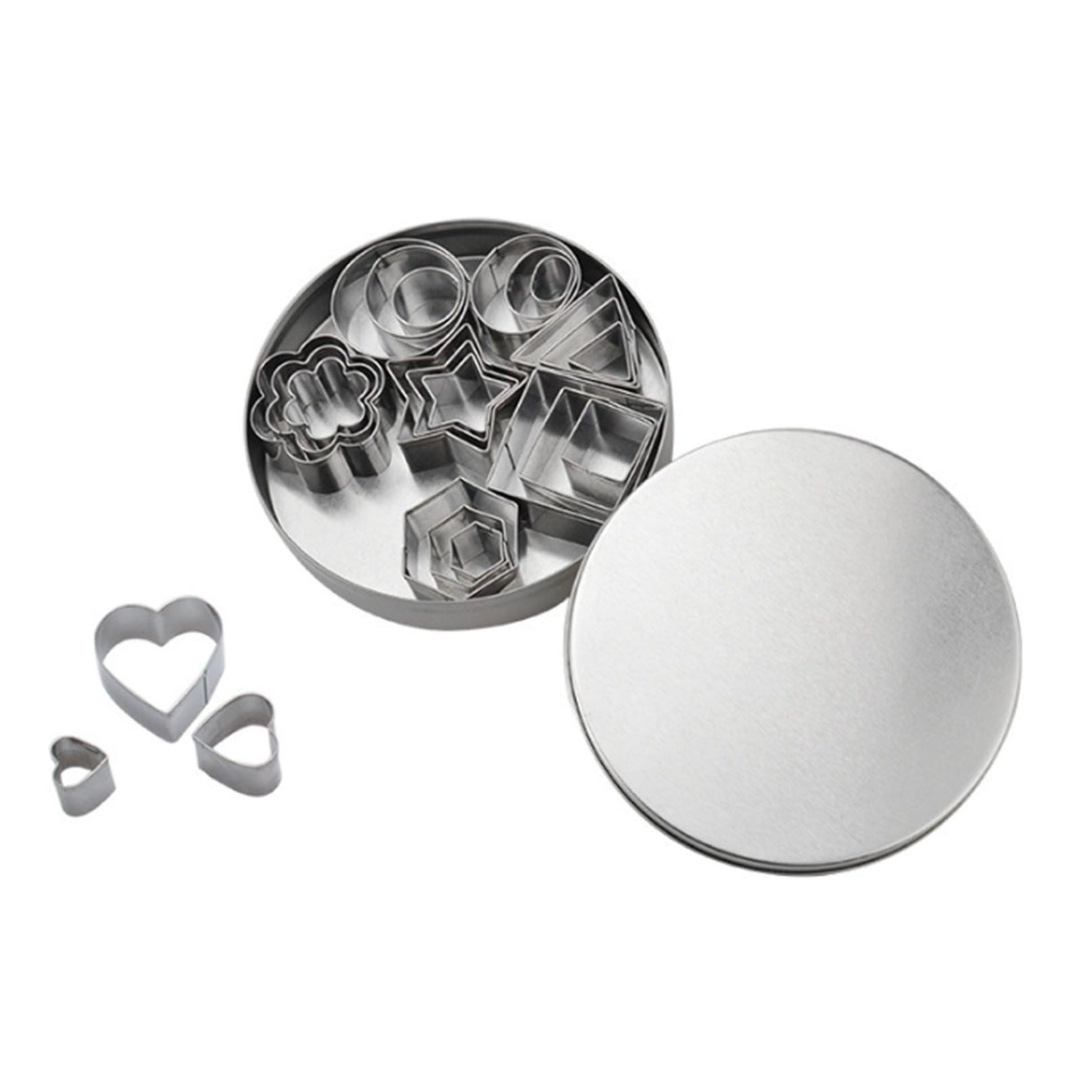 24 Pcs Cookie Cutters Set Biscuit Mould 430 Stainless Steel Vegetable Fruit Cutters for DIY Baking Cooking