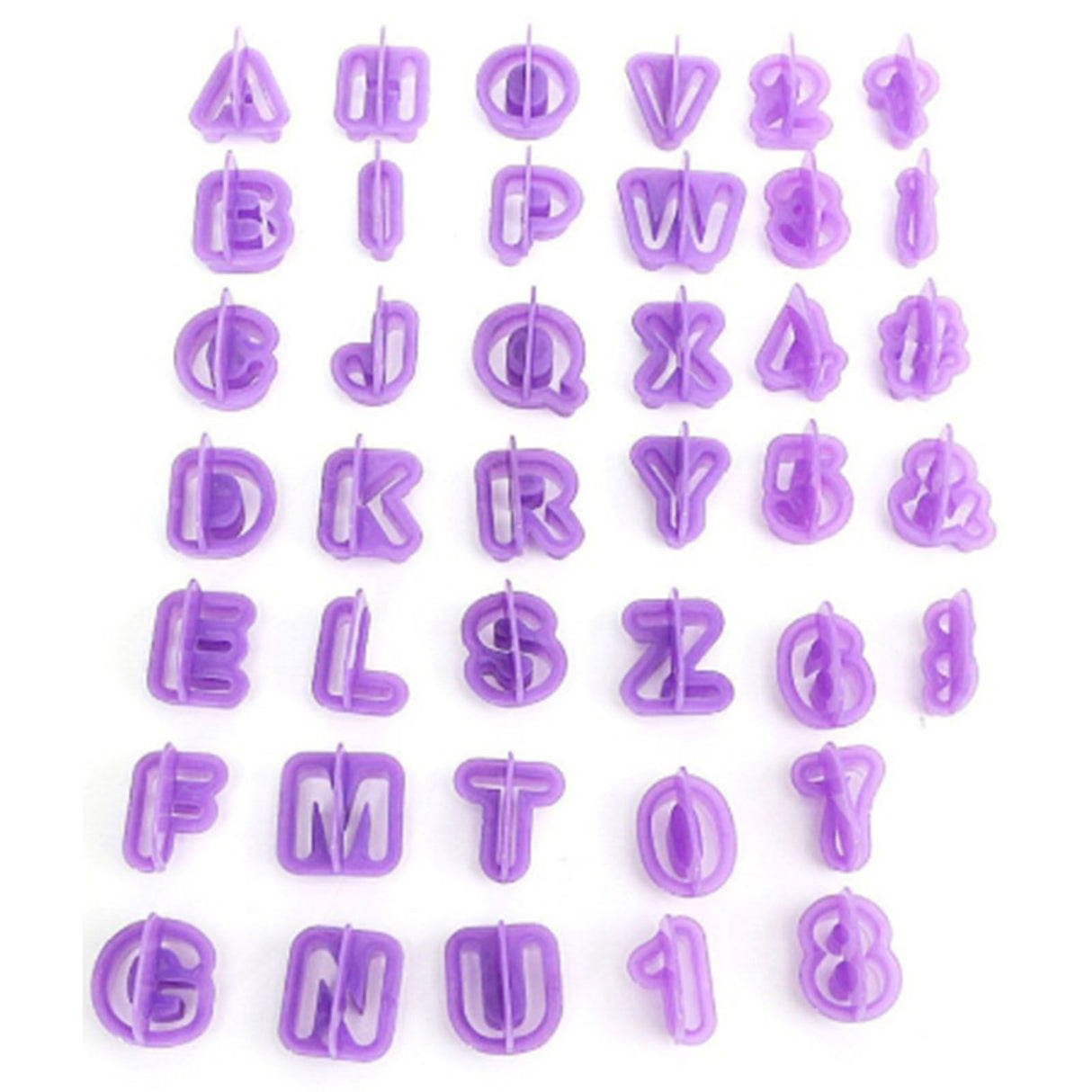 40pcs Numeral Alphabetic Cake Stencils Semiotic Food Grade Plastic Cake Topper Decorative Fillings for Home Baking