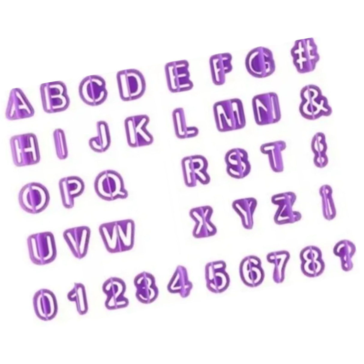 40pcs Numeral Alphabetic Cake Stencils Semiotic Food Grade Plastic Cake Topper Decorative Fillings for Home Baking