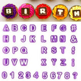 40pcs Numeral Alphabetic Cake Stencils Semiotic Food Grade Plastic Cake Topper Decorative Fillings for Home Baking - 45-Degree Angle