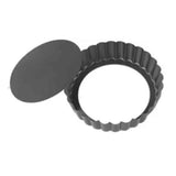 6Pcs 3in Quiche Pan Food Grade Prevents Sticking Carbon Steel Tart Pan with Removable Bottom for Baking Cakes Cheesecakes - Close-Up Angle