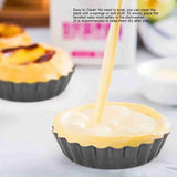 6Pcs 3in Quiche Pan Food Grade Prevents Sticking Carbon Steel Tart Pan with Removable Bottom for Baking Cakes Cheesecakes