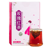 Rose Black Tea 30 Triangular Bags Boiling Water Brewing Portable Flower Tea for Women Girls - Front View