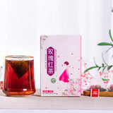 Rose Black Tea 30 Triangular Bags Boiling Water Brewing Portable Flower Tea for Women Girls