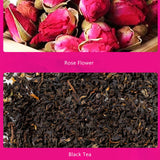 Rose Black Tea 30 Triangular Bags Boiling Water Brewing Portable Flower Tea for Women Girls
