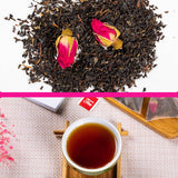 Rose Black Tea 30 Triangular Bags Boiling Water Brewing Portable Flower Tea for Women Girls