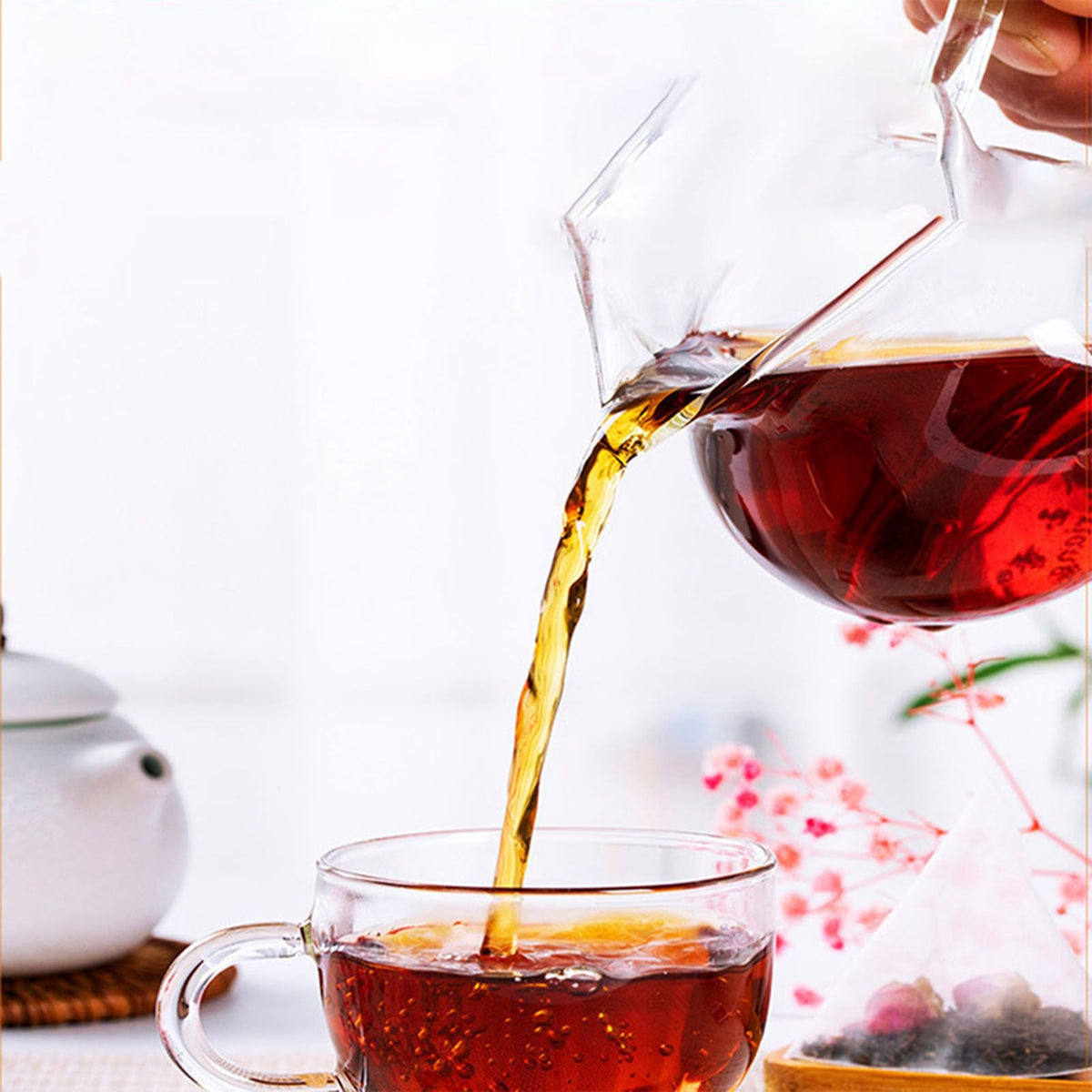 Rose Black Tea 30 Triangular Bags Boiling Water Brewing Portable Flower Tea for Women Girls
