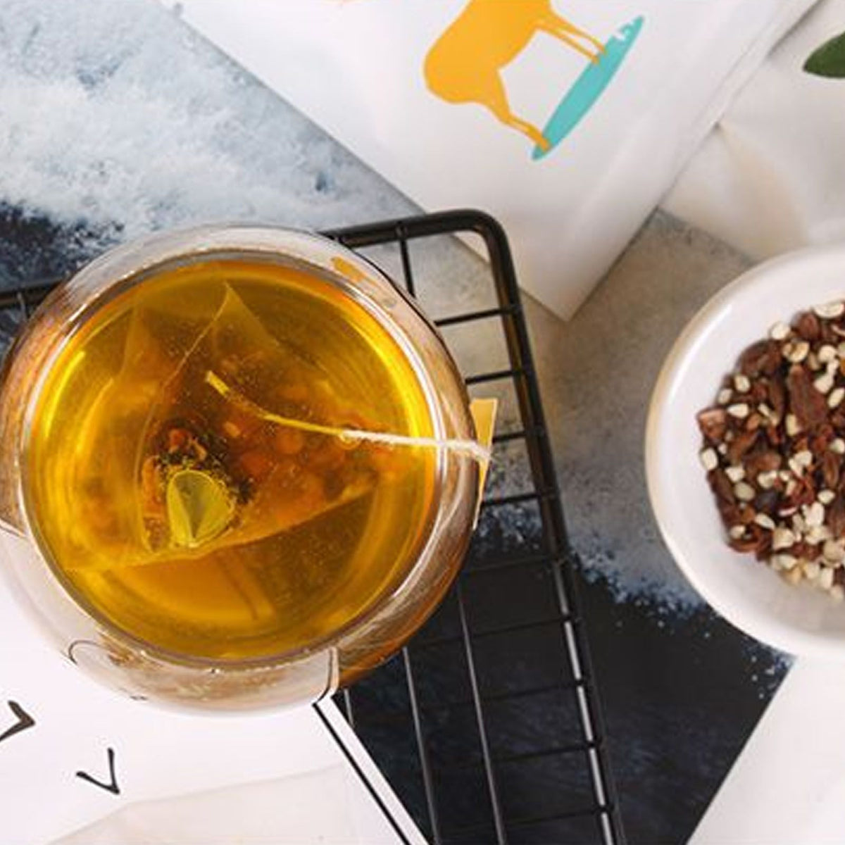 150g Adzuki Beans Coix Seed Wheat Barley Wolfiporia Chinese Yam Combination Tea Natural Tea 30 Counts