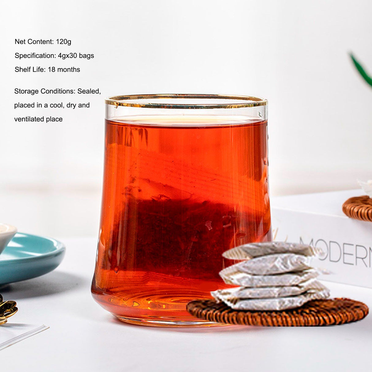 30 Bags Sanqing Tea Independent Packaging 120g 18 Mouth Shelf Life Health Tea Bag for Daily Friends