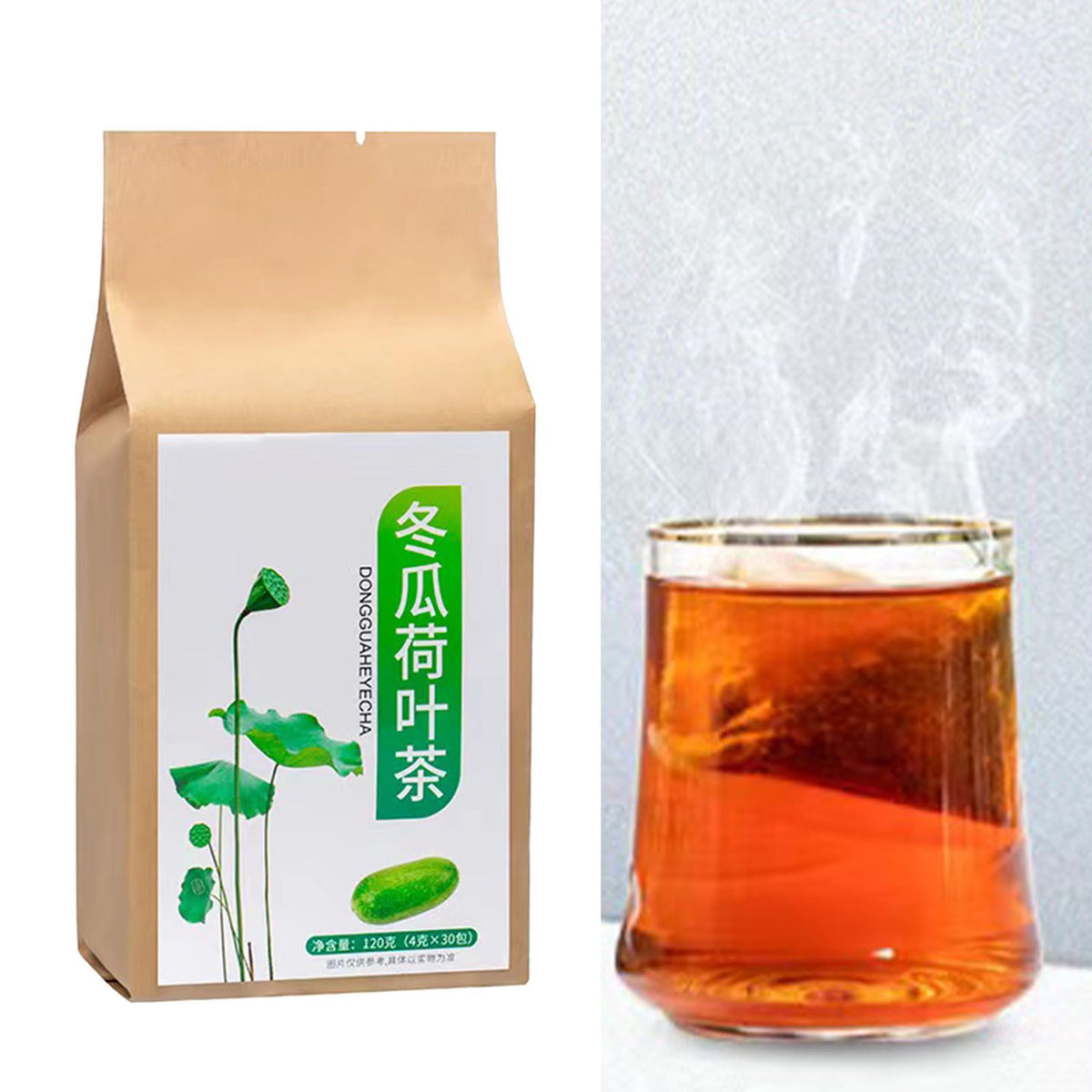 Natural Tea Winter Melon Lotus Leaf Cassia Seed Hawthorn Double Red Rose Licorice Orange Peel Barley 120g 30 Counts