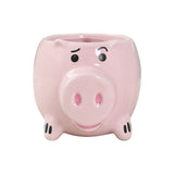 Ceramic Coffee Mug Wide Mouth Piggy Cute Water Cup with Handle for Home Cafe Office Pink