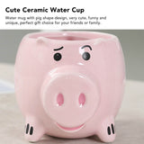 Ceramic Coffee Mug Wide Mouth Piggy Cute Water Cup with Handle for Home Cafe Office Pink - Extra Image