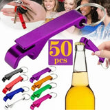 50pcs Keychain Bottle Opener Aluminum Alloy Mini Pocket Beer Beverage Opener Colorful Metal Bottle Opener - Extra Image