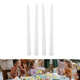 4 Pcs LED Candles Smoke Free Flameless Safe Environmentally Friendly Warm Light Electric LED Taper Candle White
