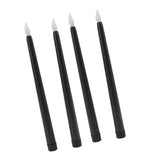 4 Pcs LED Candles Smoke Free Flameless Safe Environmentally Friendly Warm Light Electric LED Taper Candle Black