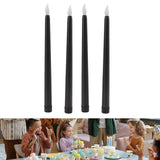 4 Pcs LED Candles Smoke Free Flameless Safe Environmentally Friendly Warm Light Electric LED Taper Candle Black