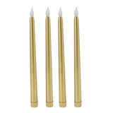 4 Pcs LED Candles Smoke Free Flameless Safe Environmentally Friendly Warm Light Electric LED Taper Candle Gold