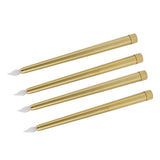 4 Pcs LED Candles Smoke Free Flameless Safe Environmentally Friendly Warm Light Electric LED Taper Candle Gold - Side View