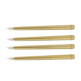 4 Pcs LED Candles Smoke Free Flameless Safe Environmentally Friendly Warm Light Electric LED Taper Candle Gold - Top-Down View
