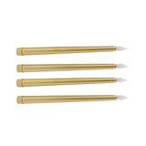 4 Pcs LED Candles Smoke Free Flameless Safe Environmentally Friendly Warm Light Electric LED Taper Candle Gold