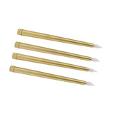 4 Pcs LED Candles Smoke Free Flameless Safe Environmentally Friendly Warm Light Electric LED Taper Candle Gold - Rear View