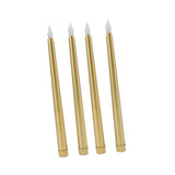 4 Pcs LED Candles Smoke Free Flameless Safe Environmentally Friendly Warm Light Electric LED Taper Candle Gold - Extra Image