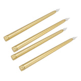 4 Pcs LED Candles Smoke Free Flameless Safe Environmentally Friendly Warm Light Electric LED Taper Candle Gold