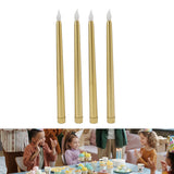 4 Pcs LED Candles Smoke Free Flameless Safe Environmentally Friendly Warm Light Electric LED Taper Candle Gold