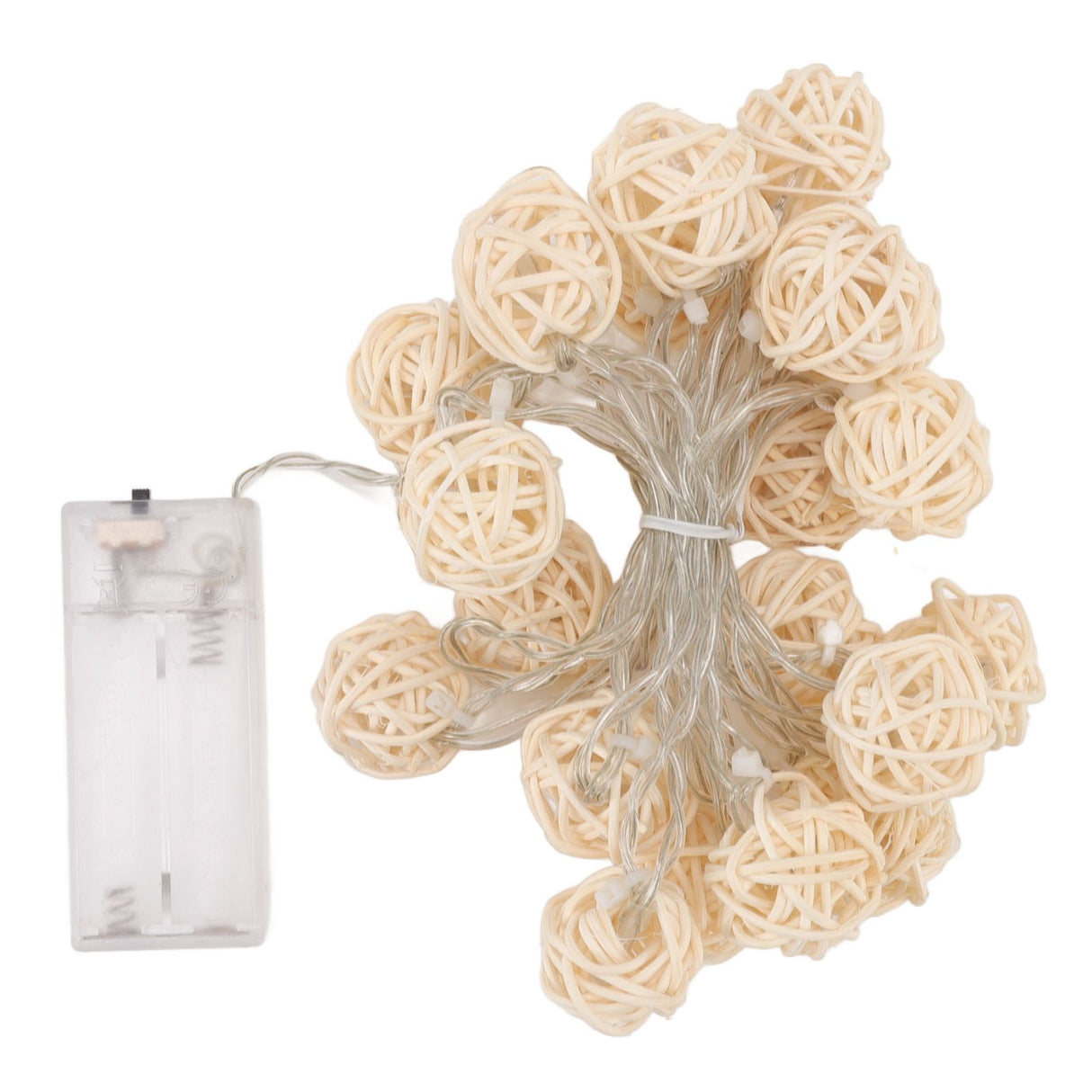 3m Rattan Ball Lantern String Lights 20 Globe Rattan Balls Battery Powered for Wedding Birthdays Decoration