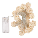 3m Rattan Ball Lantern String Lights 20 Globe Rattan Balls Battery Powered for Wedding Birthdays Decoration