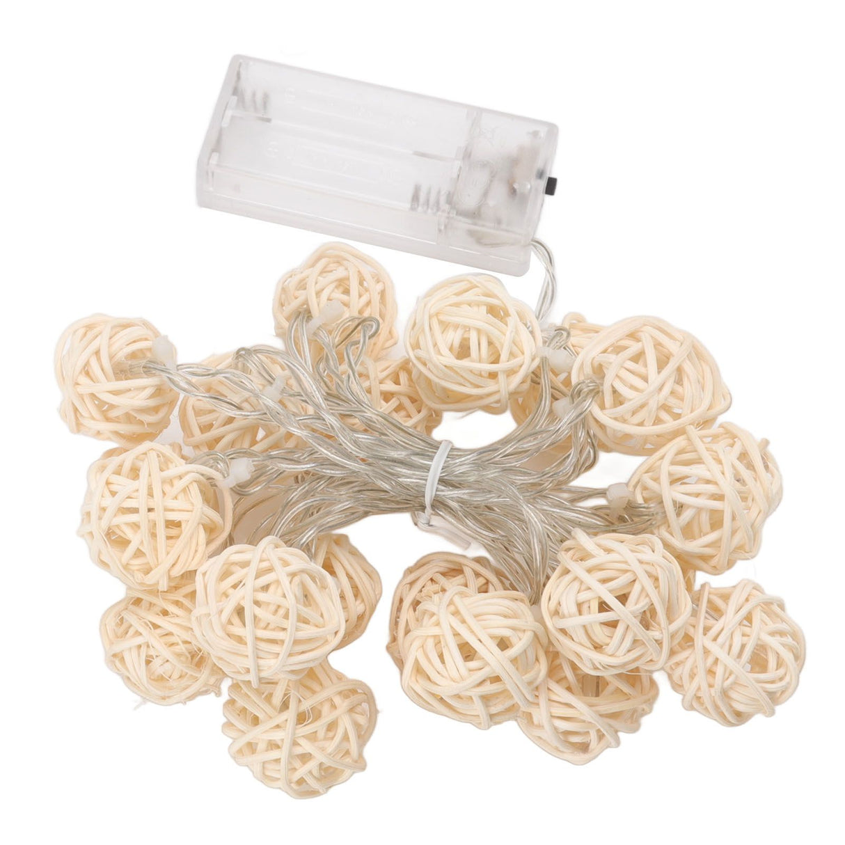 3m Rattan Ball Lantern String Lights 20 Globe Rattan Balls Battery Powered for Wedding Birthdays Decoration