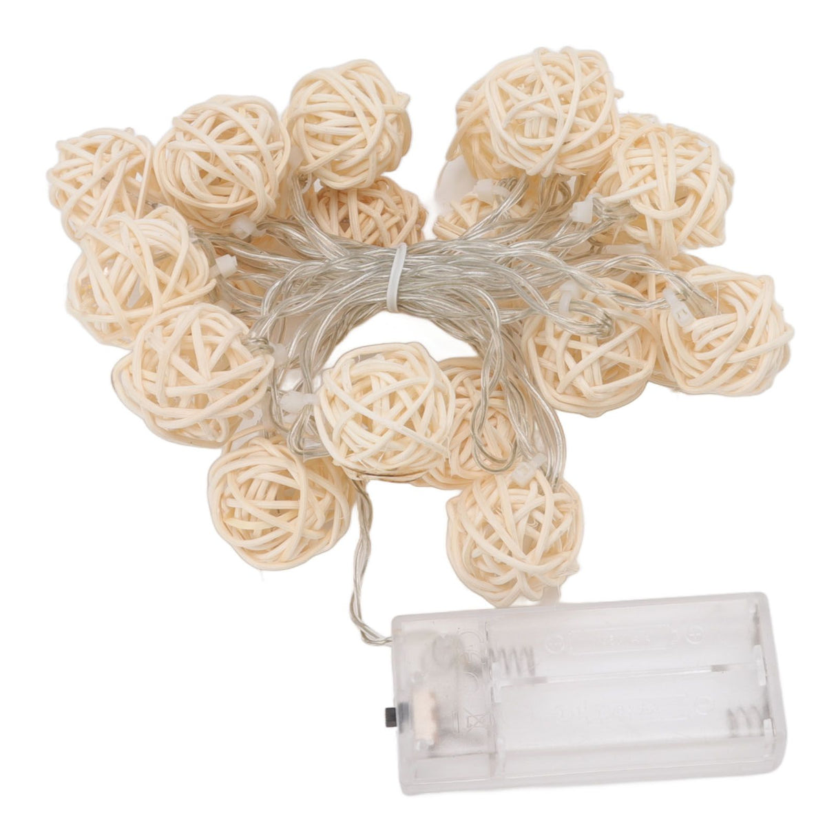 3m Rattan Ball Lantern String Lights 20 Globe Rattan Balls Battery Powered for Wedding Birthdays Decoration