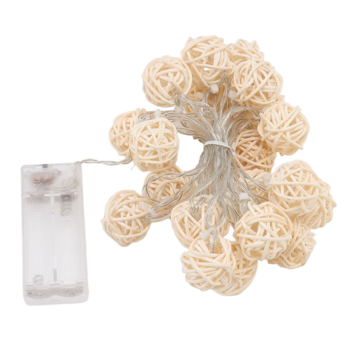 3m Rattan Ball Lantern String Lights 20 Globe Rattan Balls Battery Powered for Wedding Birthdays Decoration